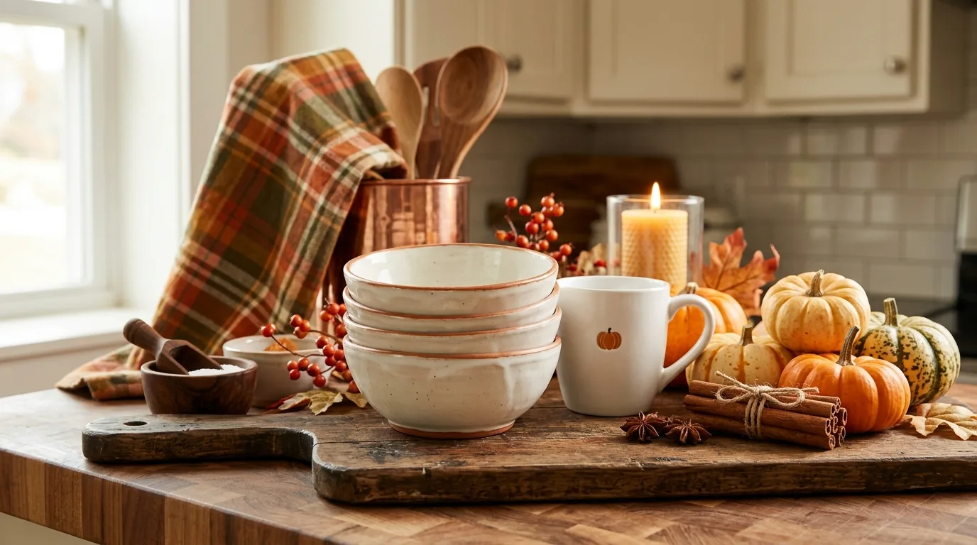 Bring fall into the dining area through texture and tone inspiration for a fall home interior.